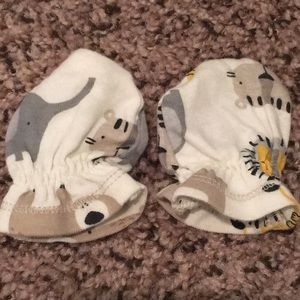 Animal Print Baby Mittens